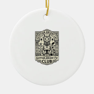 Egyptian Ancient Cat Funny Cat Graphic - Egyptian Ceramic Ornament