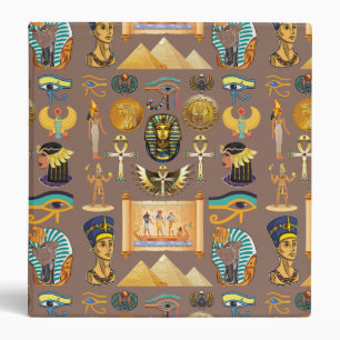 Egyptian Ancient Hieroglyphic Pattern Symbol Binder