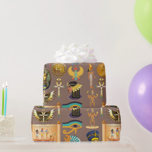 Egyptian Ancient Hieroglyphic Pattern Symbol Wrapping Paper