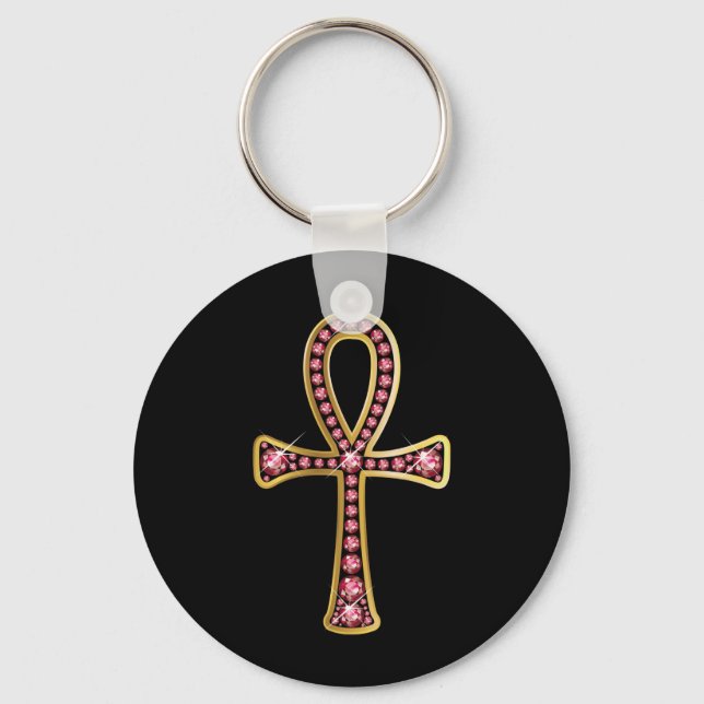 Egyptian Anhk with "Ruby" Keychain (Front)