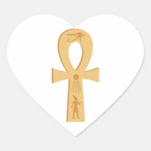 Egyptian Ankh Heart Sticker