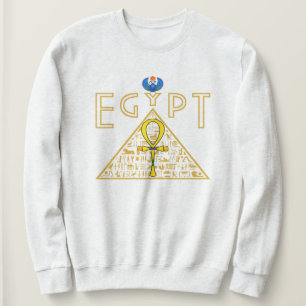 Egyptian, Ankh, Pyramid & Blue Scarab Sweatshirt