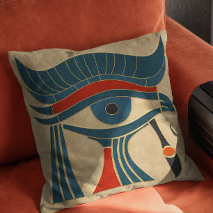 Egyptian Art Deco Eye Of Horus Throw Pillow