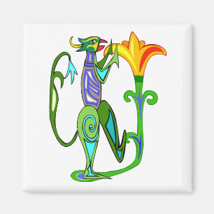 Egyptian Art Deco With A Lotus Flower Magnet