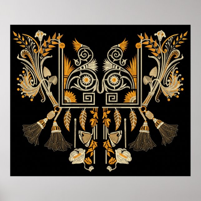 Egyptian art traditional gold border create hand m poster (Front)