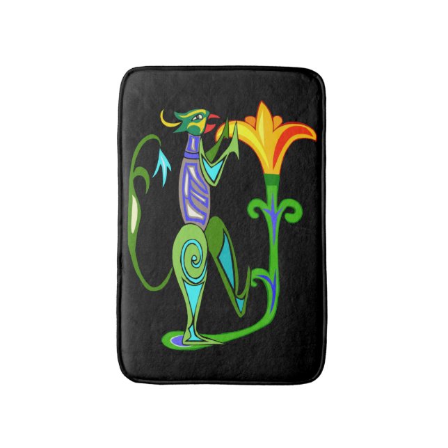 Egyptian Art With Lotus Flower Bath Mat (Front Vertical)