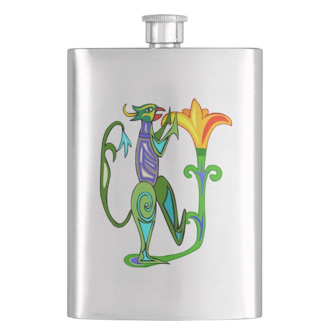 Egyptian Art With Lotus Flower Flask (Front)