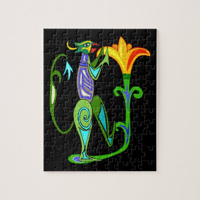 Egyptian Art With Lotus Flower Jigsaw Puzzle (Vertical)