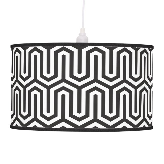 Egyptian Black And White Pattern Decorative Pendant Lamp (Front)