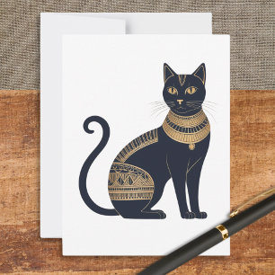 Egyptian Black Cat Elegant Feline Postcard