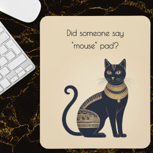 Egyptian Black Cat Funny Humour Mouse Pad