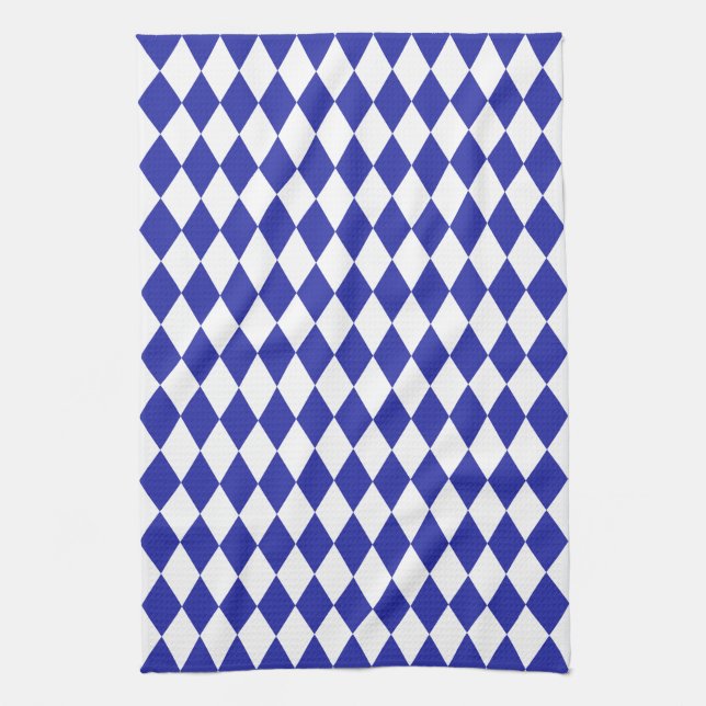 Egyptian Blue Harlequin Kitchen Towel (Vertical)