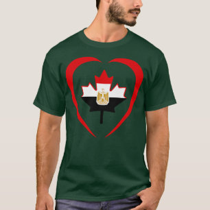 Egyptian Canadian Multinational Patriot Flag Heart T-Shirt