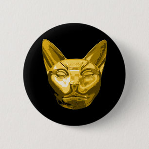 Egyptian Cat Bast 2 Inch Round Button