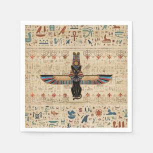 Egyptian Cat - Bastet on papyrus Napkin