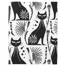 Egyptian Cat - Black and White Pattern