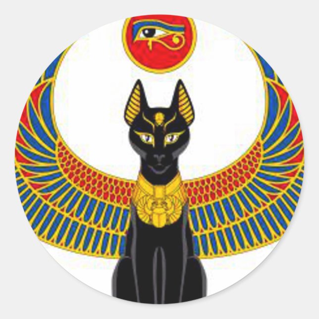 Egyptian Cat Classic Round Sticker (Front)