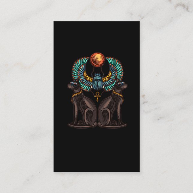 Egyptian Cat Design Ancient History Business Card (Front)