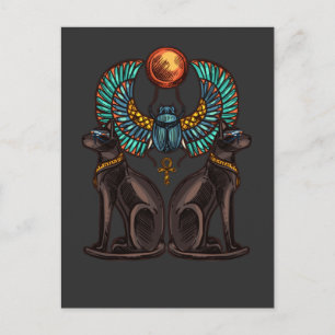 Egyptian Cat Design Ancient History Postcard