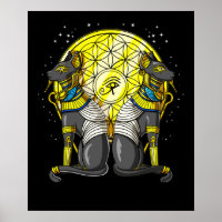 Egyptian Cat Goddess Bastet Ankh Sacred Geometry