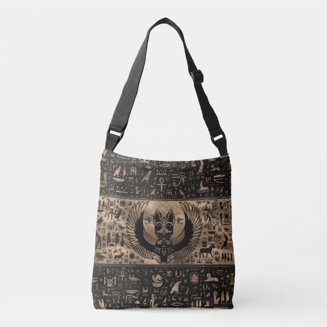 Egyptian Cat Goddess Bastet Crossbody Bag (Front)