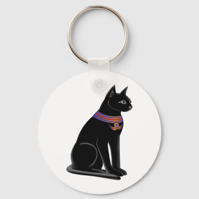 Egyptian Cat Goddess Bastet Keychain (Front)