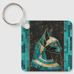 Egyptian Cat Goddess Bastet -Mosaic Art Keychain