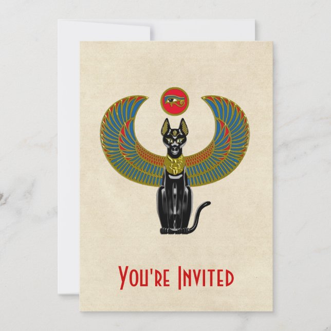 Egyptian Cat Goddess Invitation (Front)