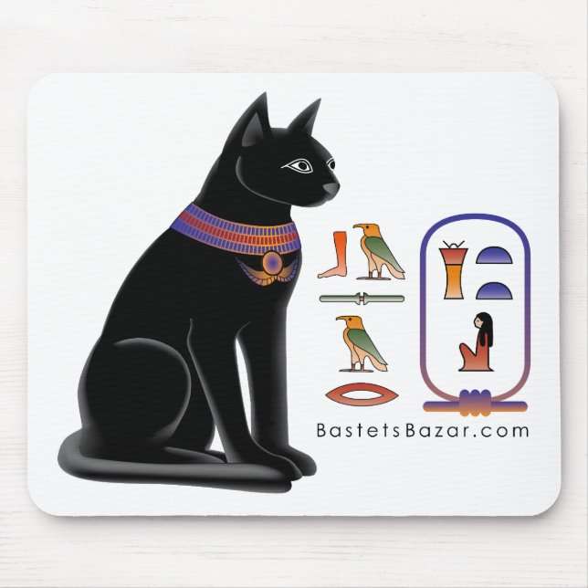 Egyptian Cat Hieroglyphic Mousepad (Front)