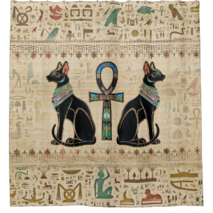 Egyptian Cats and ankh cross