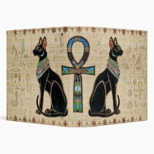 Egyptian Cats and ankh cross Binder