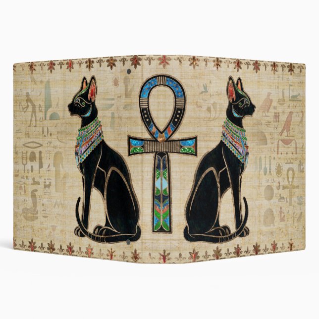 Egyptian Cats and ankh cross Binder (Background)