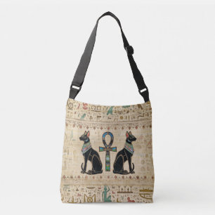 Egyptian Cats and ankh cross Crossbody Bag