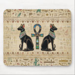 Egyptian Cats and ankh cross Mouse Pad<br><div class="desc">Egyptian Cats and ankh cross</div>