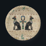 Egyptian Cats and ankh cross Paper Plate<br><div class="desc">Egyptian Cats and ankh cross</div>