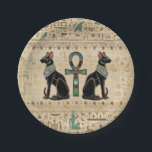 Egyptian Cats and ankh cross Paper Plate<br><div class="desc">Egyptian Cats and ankh cross</div>