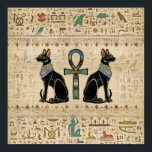 Egyptian Cats and ankh cross Poster<br><div class="desc">Egyptian Cats and ankh cross</div>