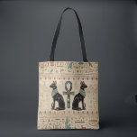 Egyptian Cats and ankh cross Tote Bag<br><div class="desc">Egyptian Cats and ankh cross</div>