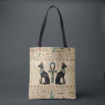 Egyptian Cats and ankh cross Tote Bag<br><div class="desc">Egyptian Cats and ankh cross</div>