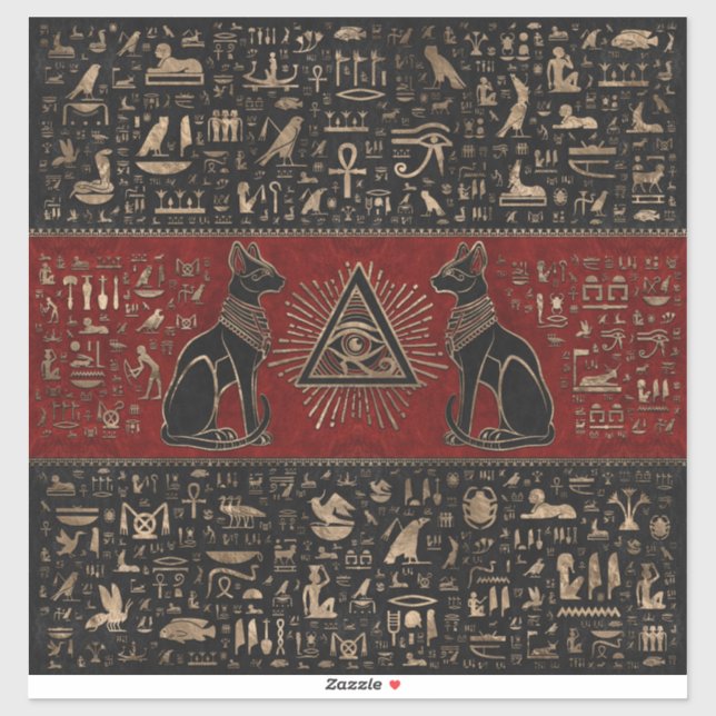 Egyptian Cats and Eye of Horus (Sheet)