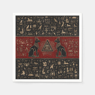 Egyptian Cats and Eye of Horus Napkin