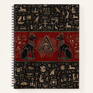 Egyptian Cats and Eye of Horus Notebook