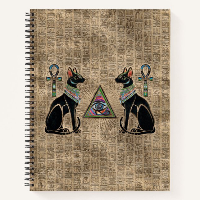 Egyptian Cats and Eye of Horus Notebook (Front)