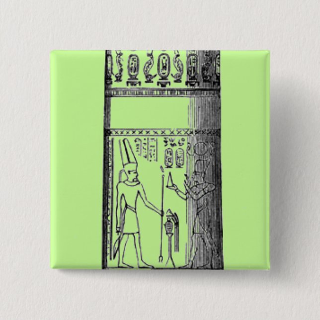 Egyptian Column 2 Inch Square Button (Front)