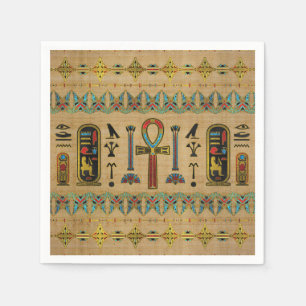 Egyptian Cross - Ankh Ornament on papyrus Napkin