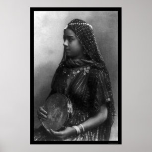 Egyptian Dancing Girl with Her Tambourine 1904 Poster