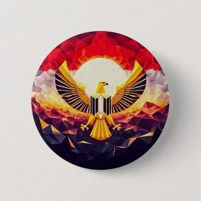 Egyptian Eagle 2 Inch Round Button (Front)