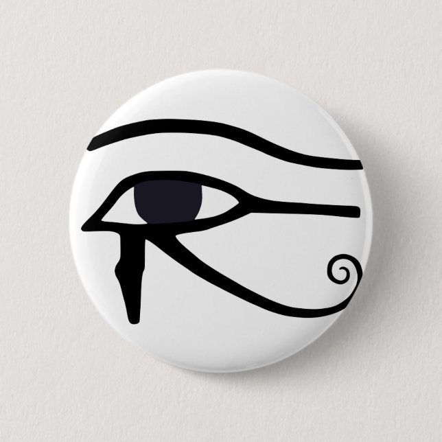 EGYPTIAN EYE OF HORUS 2 INCH ROUND BUTTON (Front)