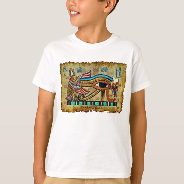 Egyptian Eye of Horus Ancient Art Designer T-Shirt (Front)