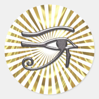 Egyptian Eye of Horus Gold and Black Classic Round Sticker